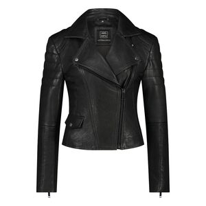 NWT AMSTERDAM HERITAGE Munroe Leather Jacket in Black New Brando Quilted